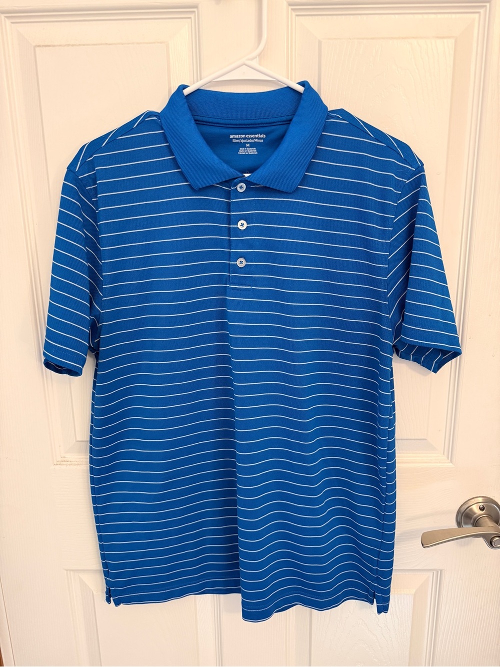 Amazon Essentials Royal Blue Polo with White Stripes